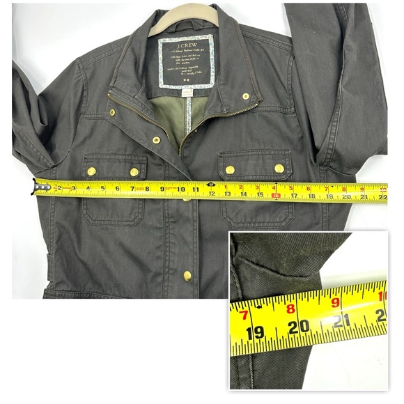 J Crew Relaxed Boyfriend Field Jacket Womens Large Utility Gorp Preppy Military - Picture 8 of 9